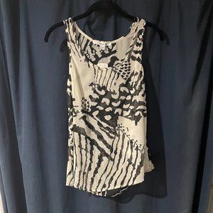 NWT Women's Medium Forever 21 Ivory Animal Print Sheer Tank